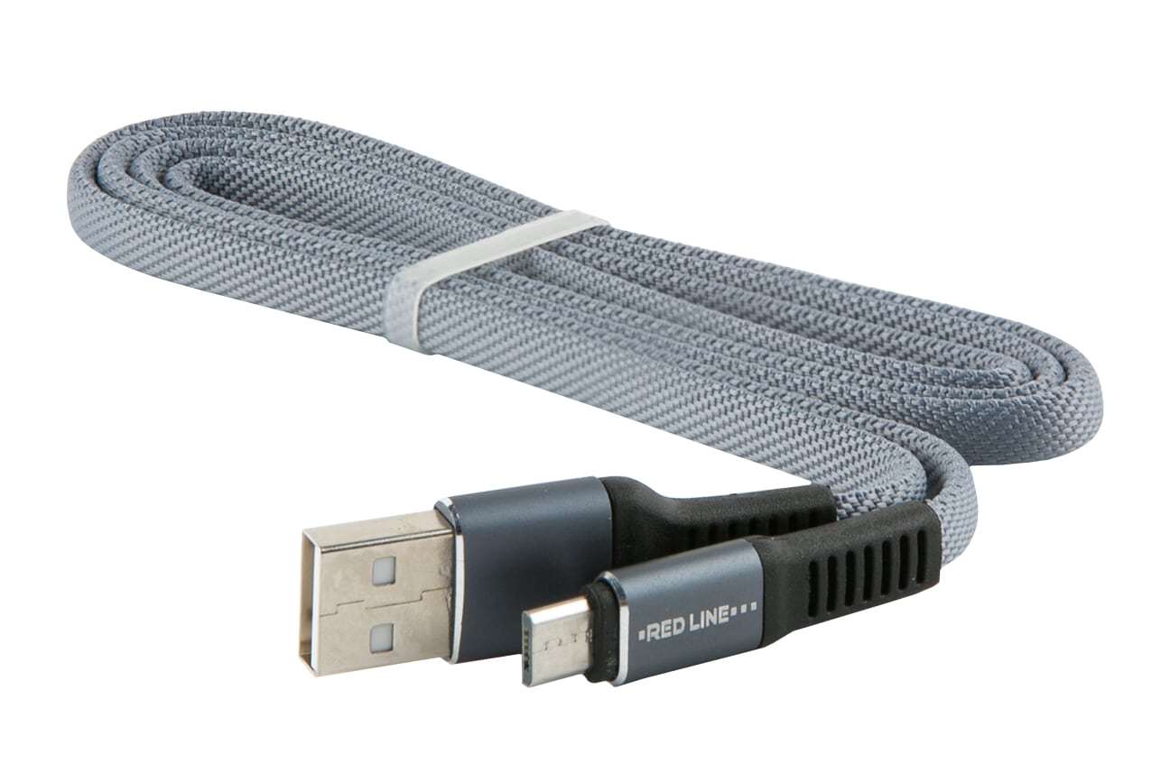 

Кабель USB-Micro USB, 1м, серый Red Line