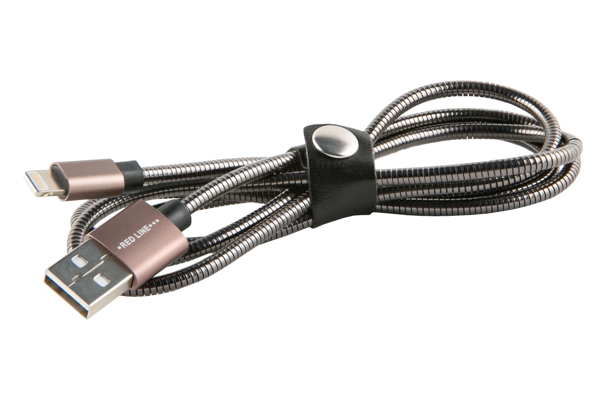 

Кабель USB-Lightning 8-pin, 1м, черный Red Line
