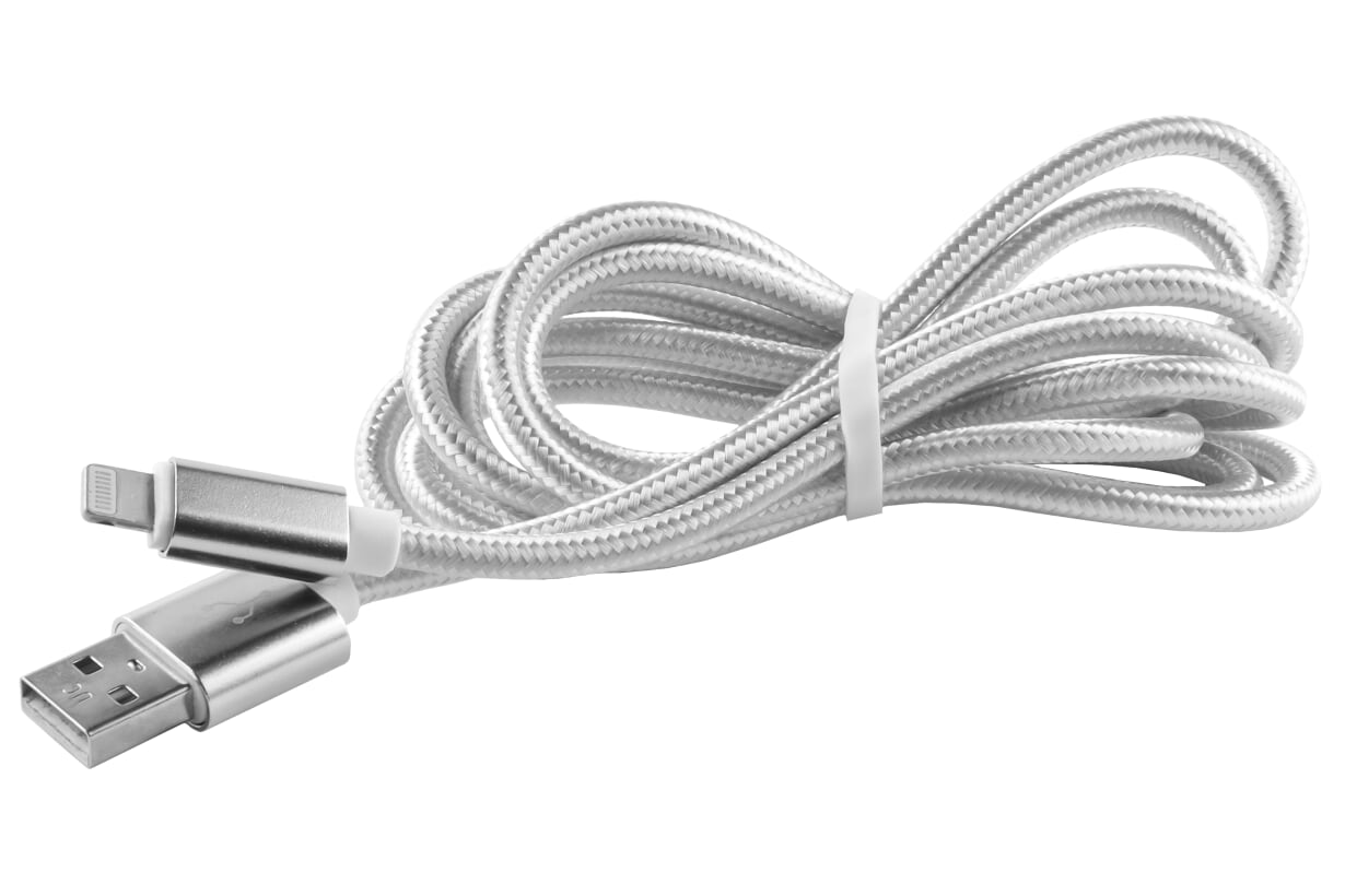 

Кабель USB-Lightning 8-pin, 2м, серебристый Red Line