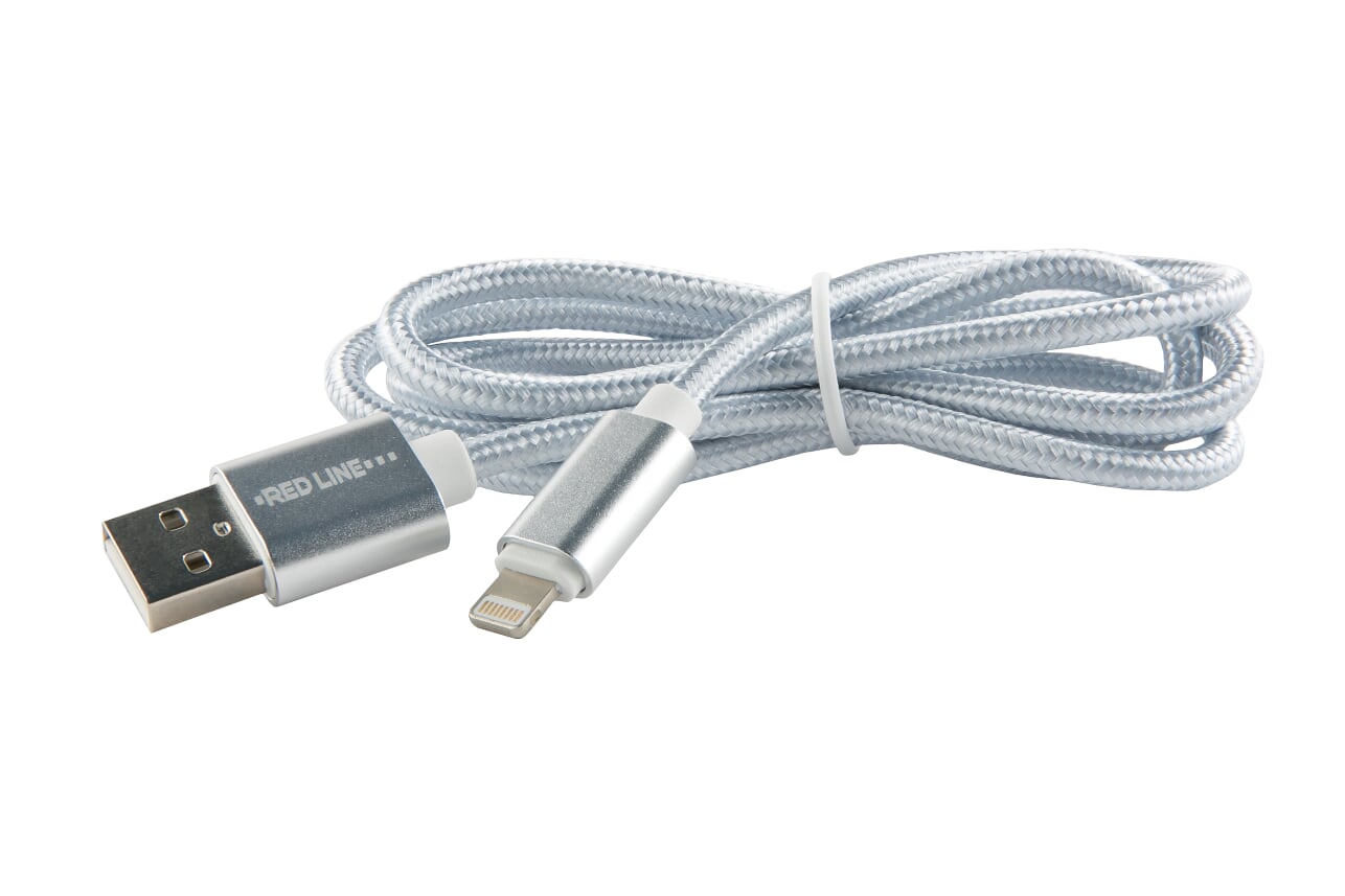 

Кабель USB-Lightning 8-pin, 1м, серебристый Red Line