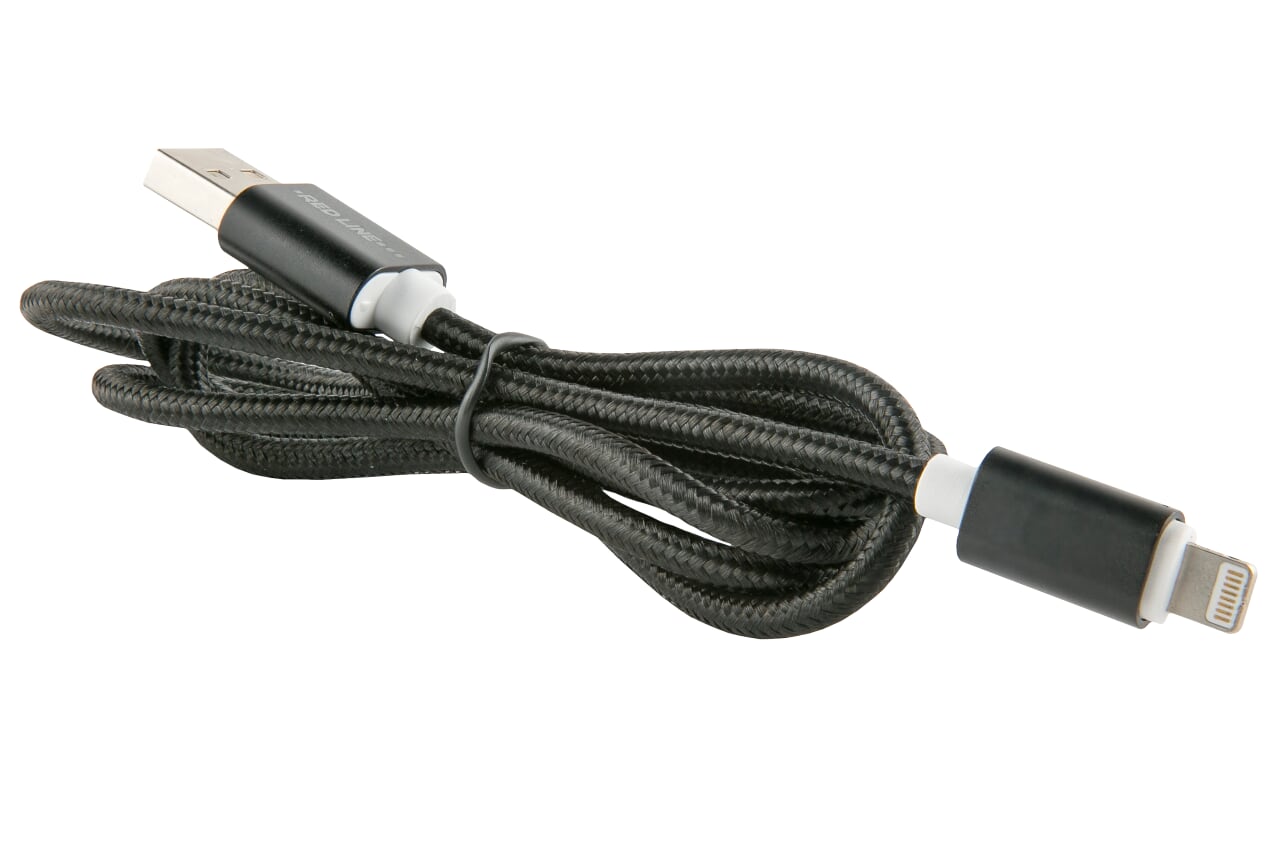 

Кабель USB-Lightning 8-pin, 1м, черный Red Line