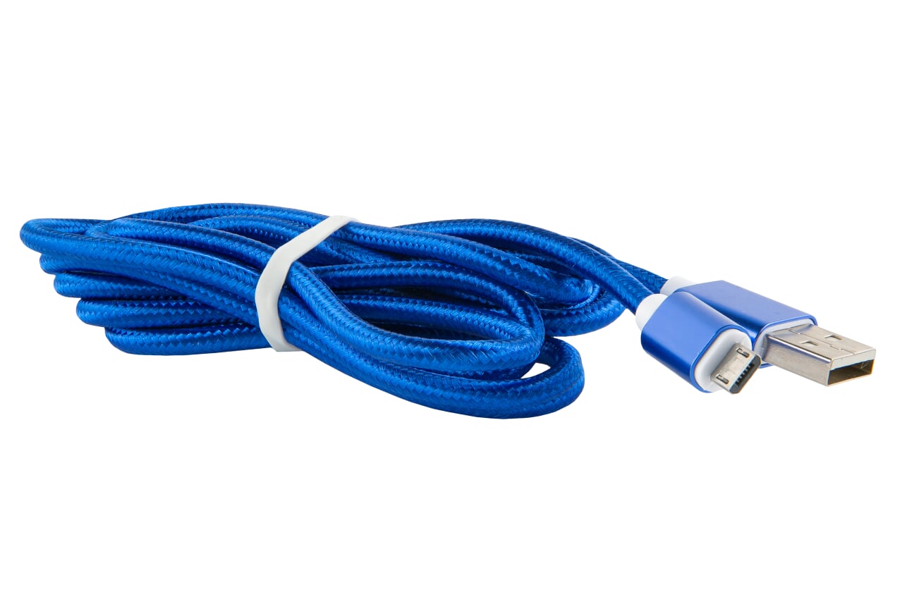 

Кабель USB-Micro USB, 2м, синий Red Line