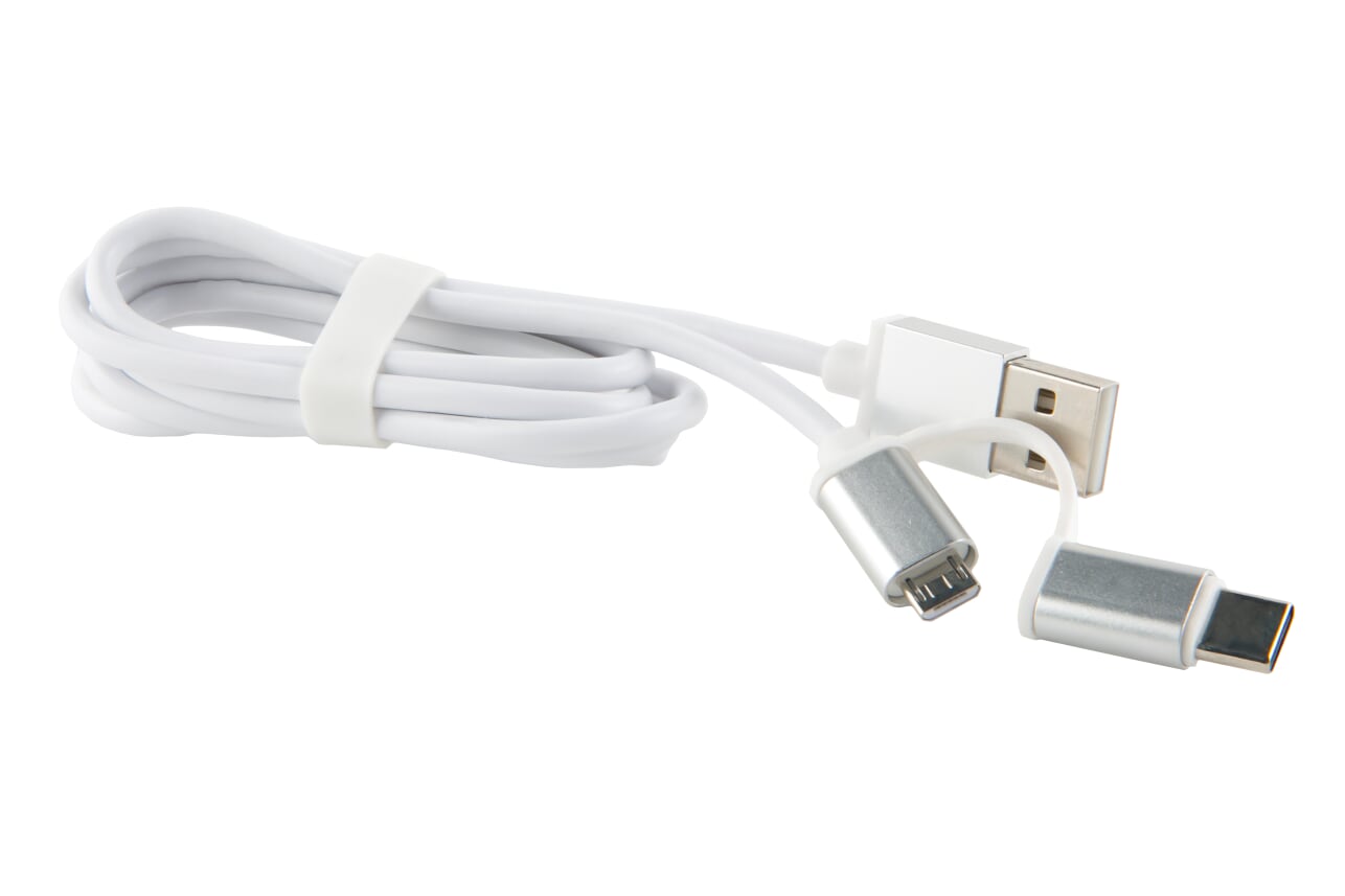 

Кабель USB-Micro USB+USB Type-C, 1м, белый Red Line