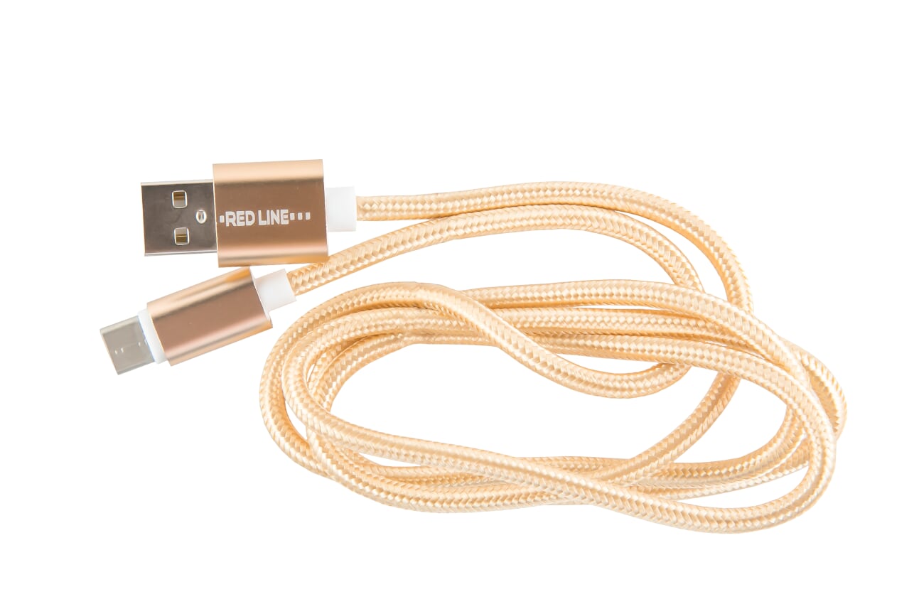 

Кабель USB-USB Type-C, 1м, золотистый Red Line