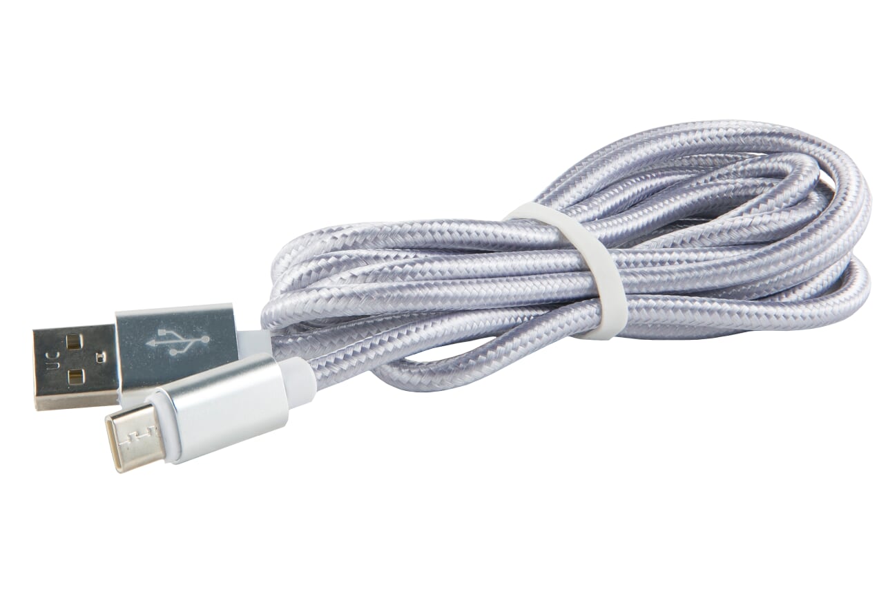

Кабель USB-USB Type-C, 2м, серебристый Red Line