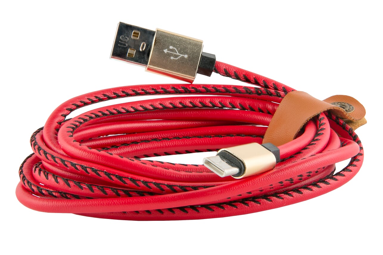 

Кабель USB-USB Type-C, 2м, красный Red Line