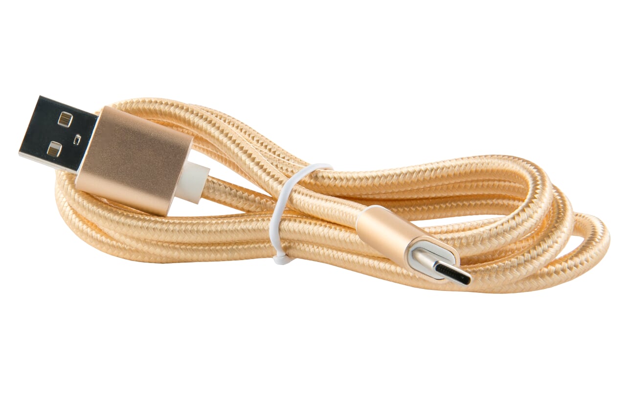 

Кабель USB-USB Type-C, 1м, золотистый Red Line