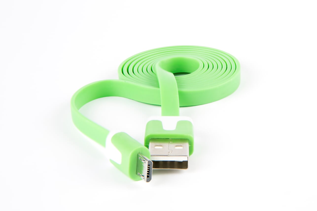 Кабель USB-microUSB , Red Line, 1m, зеленый, плоский, lite - фото 1