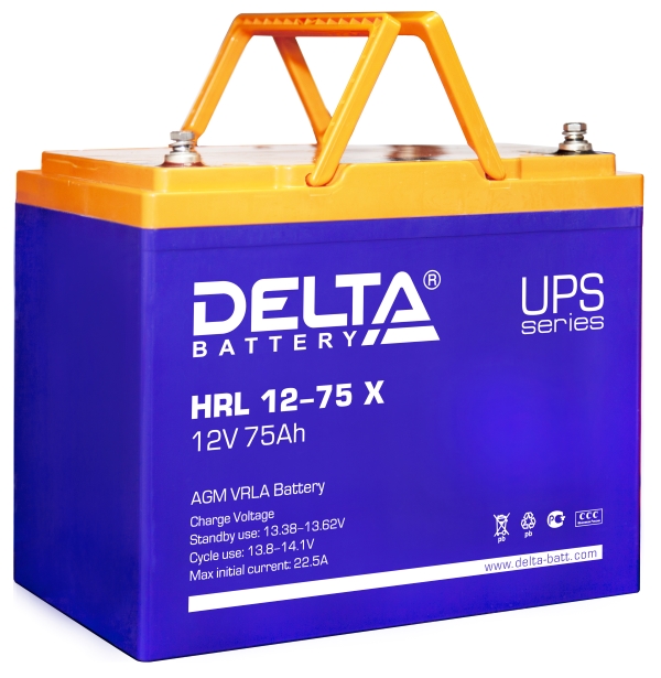 

Аккумуляторная батарея для ИБП Delta HRL 12-75 Х, 12V, 75Ah, HRL 12-75 Х