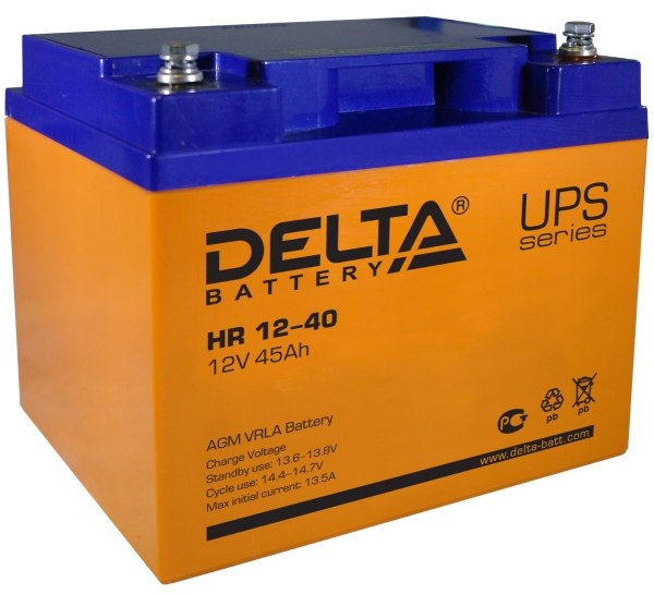 

Аккумуляторная батарея для ИБП Delta HR 12-40 / HR 12-40 L, 12V, 45Ah, HR 12-40 / HR 12-40 L