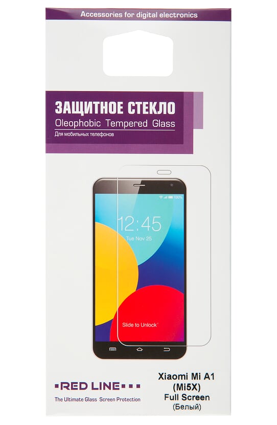 

Защитное стекло Red Line для смартфона Xiaomi Mi A1 (Mi5X) Full Screen, с белой рамкой (УТ000013451)