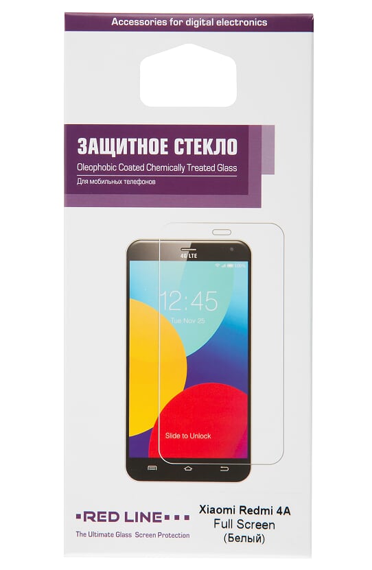 

Защитное стекло Red Line для смартфона Xiaomi redmi 4A Full Screen, с белой рамкой (УТ000013125)