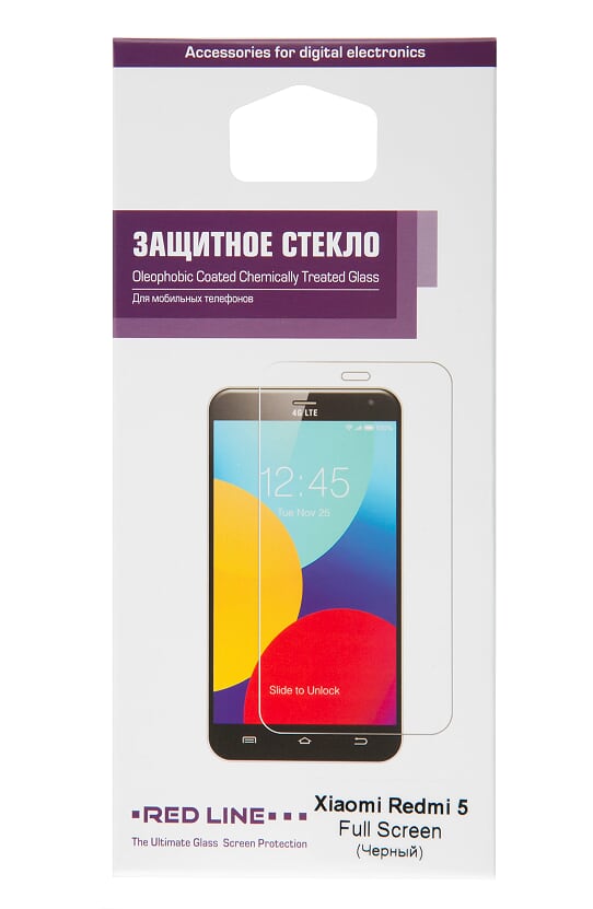 

Защитное стекло Red Line для смартфона Xiaomi Redmi 5 Full Screen, с черной рамкой (УТ000014577)