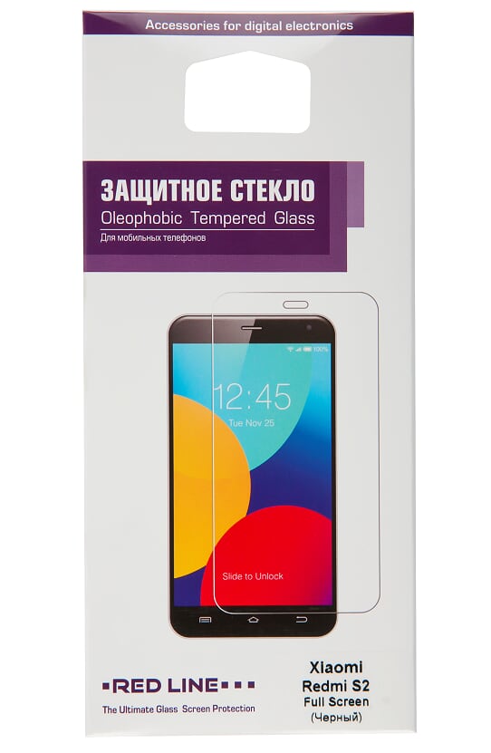 

Защитное стекло Red Line для смартфона Xiaomi Redmi S2 Full Screen, с черной рамкой (УТ000015643)