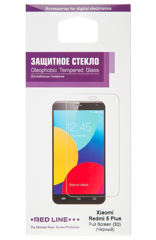 

Защитное стекло 3D Red Line для смартфона Xiaomi Redmi 5 Plus Full Screen, с черной рамкой (УТ000014467)