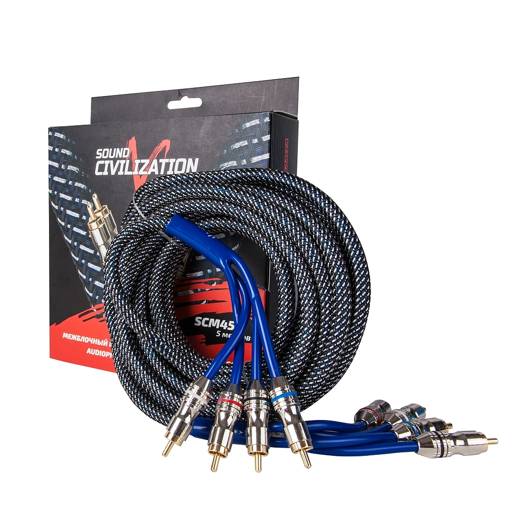 

Межблочный кабель Kicx SCM45, 4RCA-4RCA, 5 м (2042043), SCM45