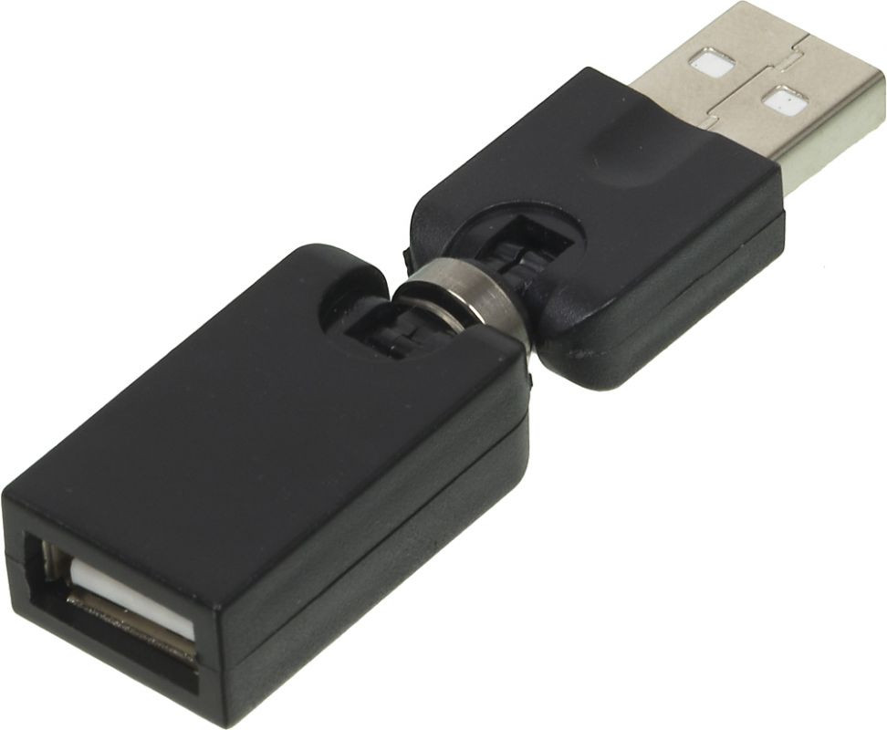 

Переходник USB 2.0(AM)-USB 2.0(AF) поворотный, черный (DS-4G-ROTATOR)