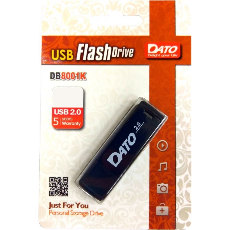 Флешка 16Gb USB 2.0 Dato DB8001, черный (DB8001K-16G)