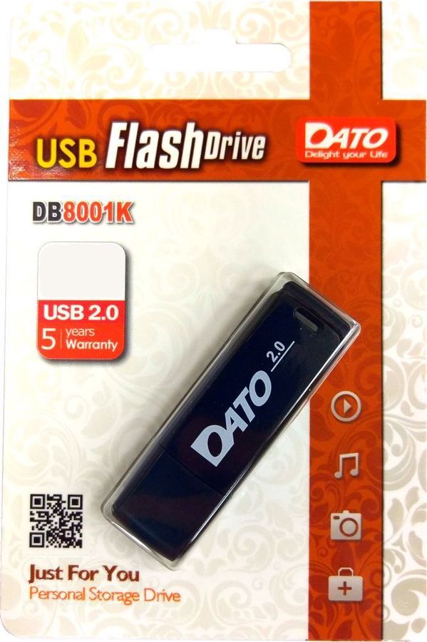 Флешка 32Gb USB 2.0 Dato DB8001, черный (DB8001K-32G)
