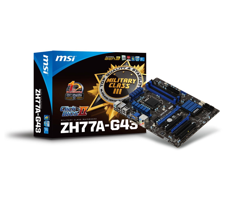 Материнская плата MSI ZH77A-G43, Socket1155, Intel H77, ATX