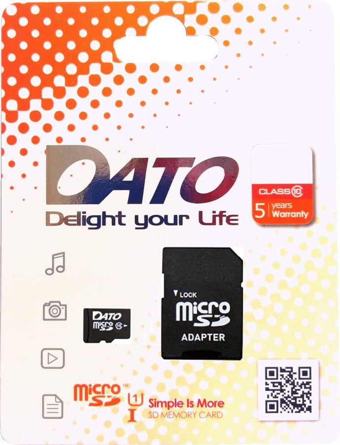 Карта памяти microSDHC Dato, 16Gb, Class 10