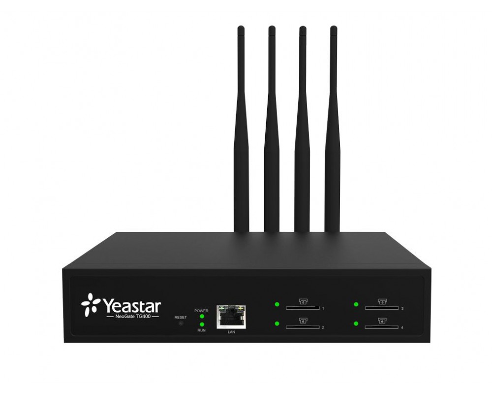 

VoIP-UMTS шлюз Yeastar TG400W, 4-линии UMTS, черный, TG400W