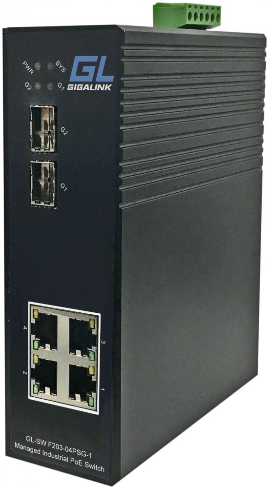 

Коммутатор GigaLink GL-SW-F203-04PSG-I, управляемый, кол-во портов: 4x100 Мбит/с, кол-во SFP/uplink: 2x1 Гбит/с, PoE: 4шт.x30W (макс. 120W), GL-SW-F203-04PSG-I