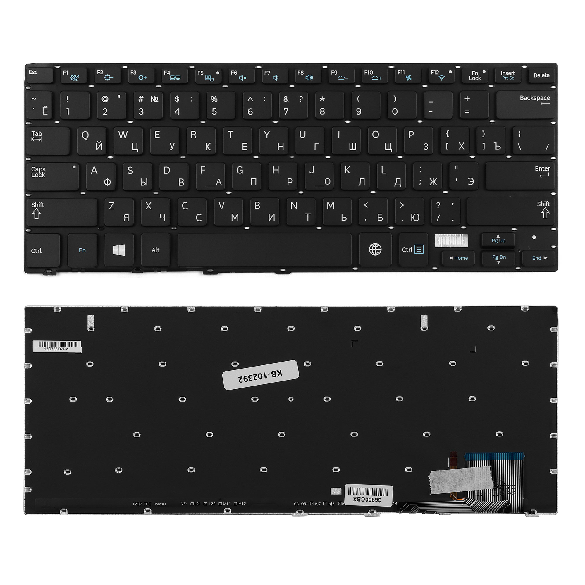 

Клавиатура TopON для Samsung 730U3E, 740U3E, NP740U3E, NP730U3E Series, плоский Enter, черная, без рамки (KB-102392), KB-102392