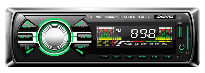 

Автомагнитола Digma DCR-340G, 1 DIN, 4x45 Вт, USB, DCR-340G