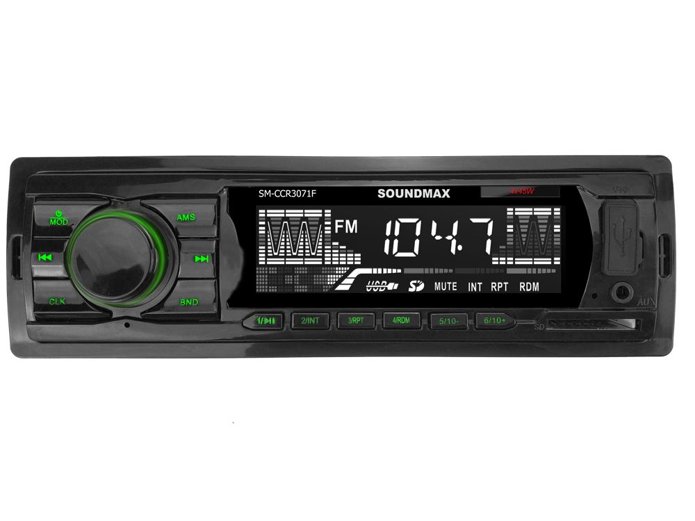 

Автомагнитола SoundMAX SM-CCR3071F, 1 DIN, 4x45 Вт, USB, SM-CCR3071F