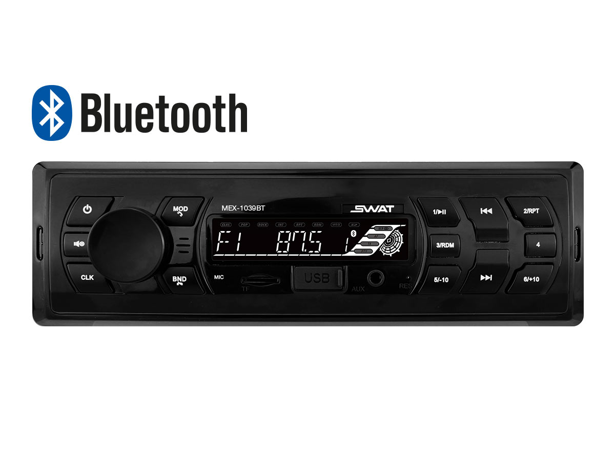 

Автомагнитола Swat MEX-1039BT, 1 DIN, 4x50 Вт, USB, MEX-1039BT