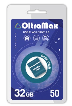 

Флешка 32Gb USB 2.0 OltraMax 50, темно-голубой (OM-32GB-50-Dark Cyan), 50