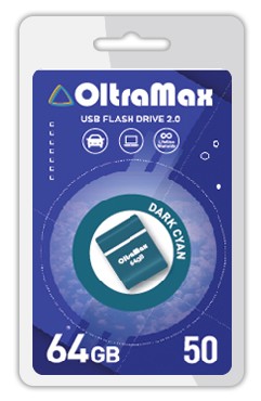 

Флешка 64Gb USB 2.0 OltraMax 50, темно-голубой (OM-64GB-50-Dark Cyan), 50