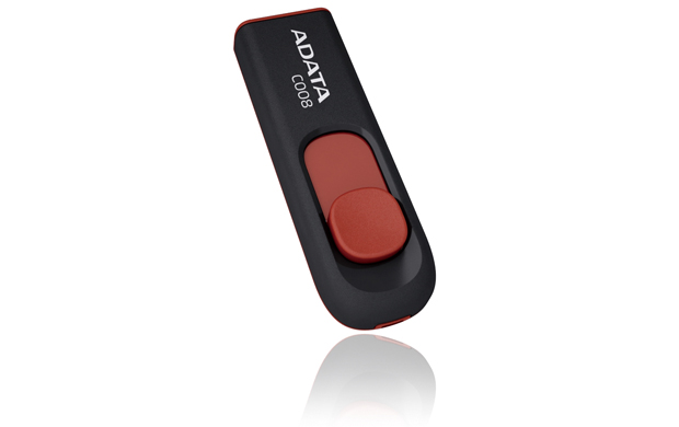 Флешка 64Gb USB 2.0 ADATA C008, черный/красный (AC008-64G-RKD)