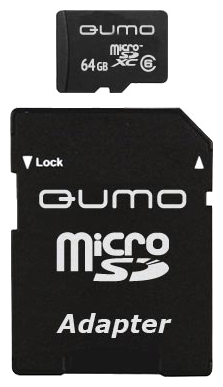 Карта памяти 64Gb microSDXC Qumo Class 10 UHS-I U1 + адаптер