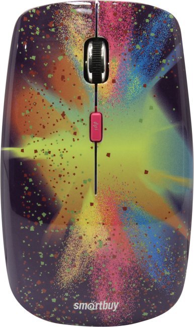 

Мышь беспроводная SmartBuy 327AG Splash, 2000dpi, оптическая лазерная, USB, черный (SBM-327AG-SP-FC), 327AG Splash