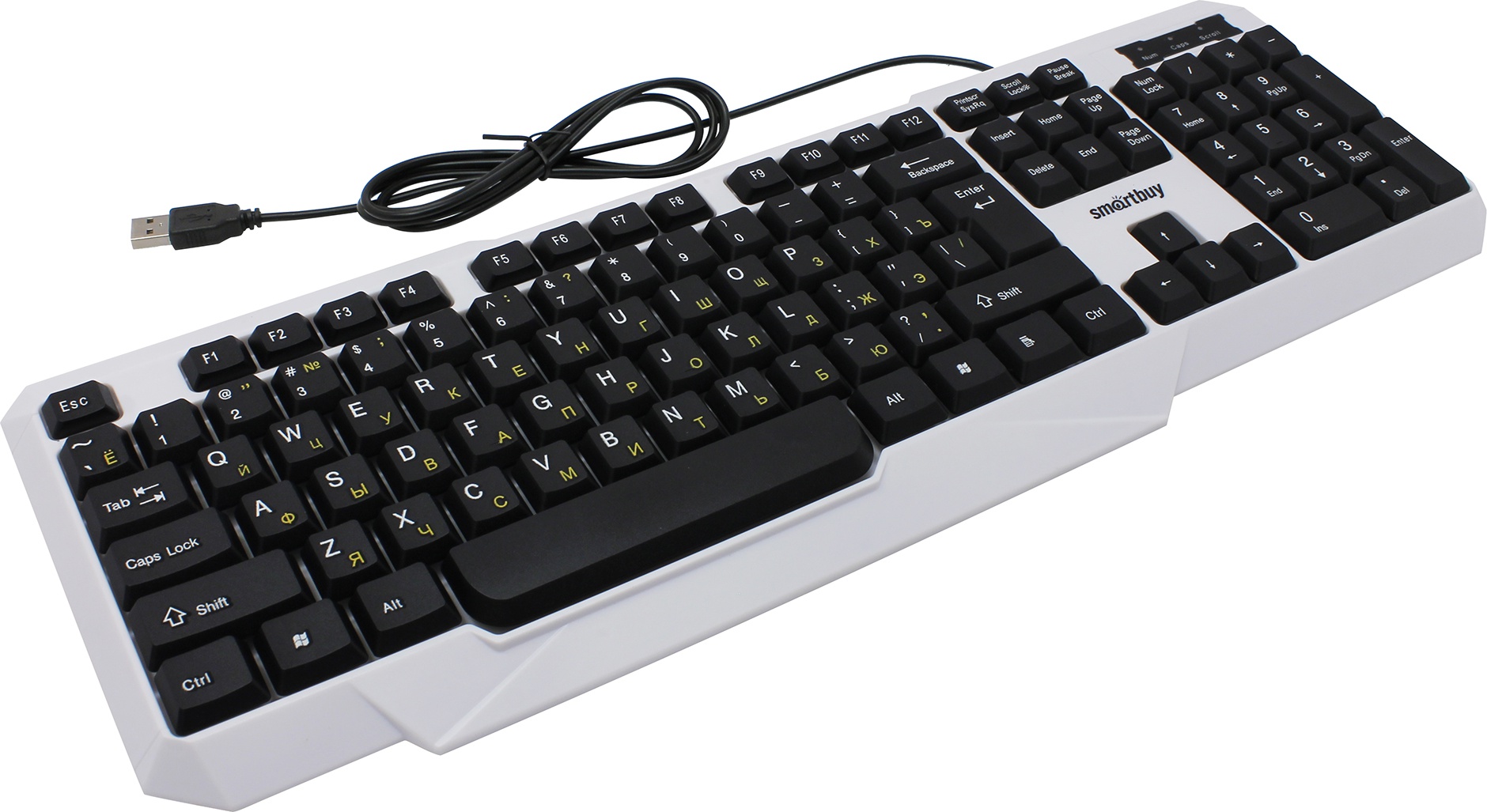 Клавиатура SmartBuy ONE 333, USB, белый/черный