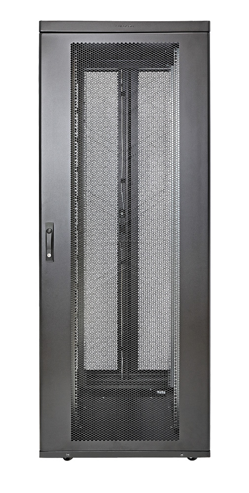 Шкаф напольный 42U 750x1000, перфорация, черный, в сборе, D9000 (60F-42-7A-94BL), Eurolan, Rackcenter