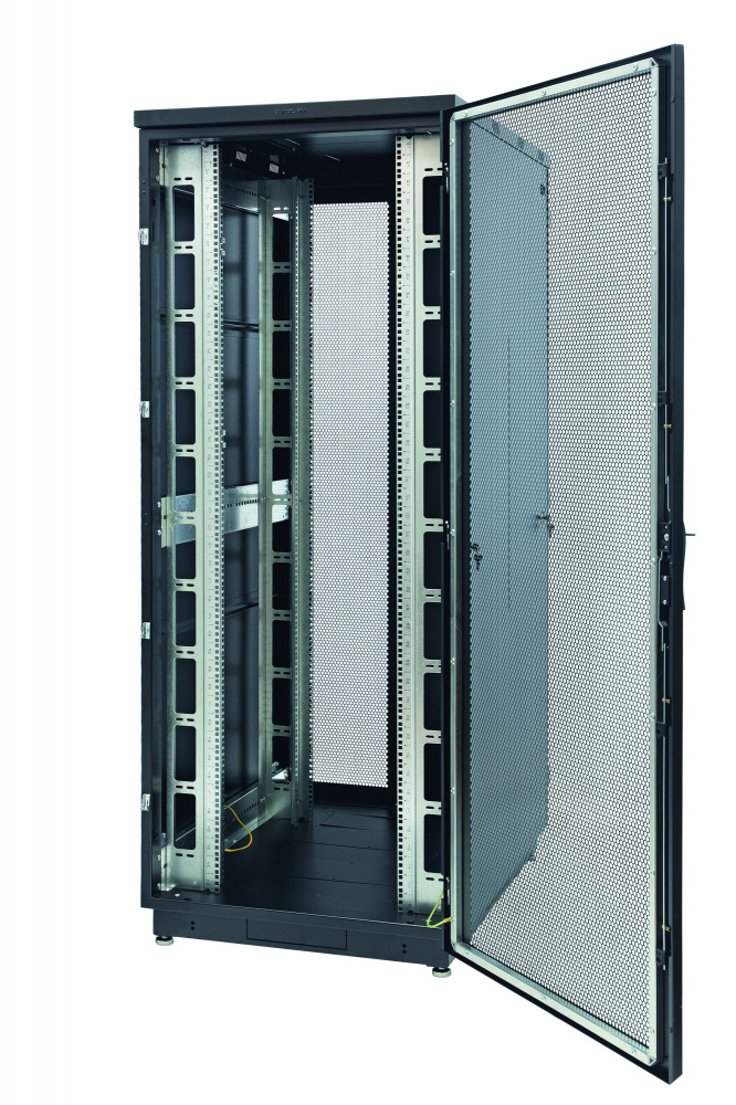 

Шкаф напольный 22U 800x800, перфорация, черный, разборный, S3000 (60F-22-88-34BL), Eurolan, Racknet, S3000
