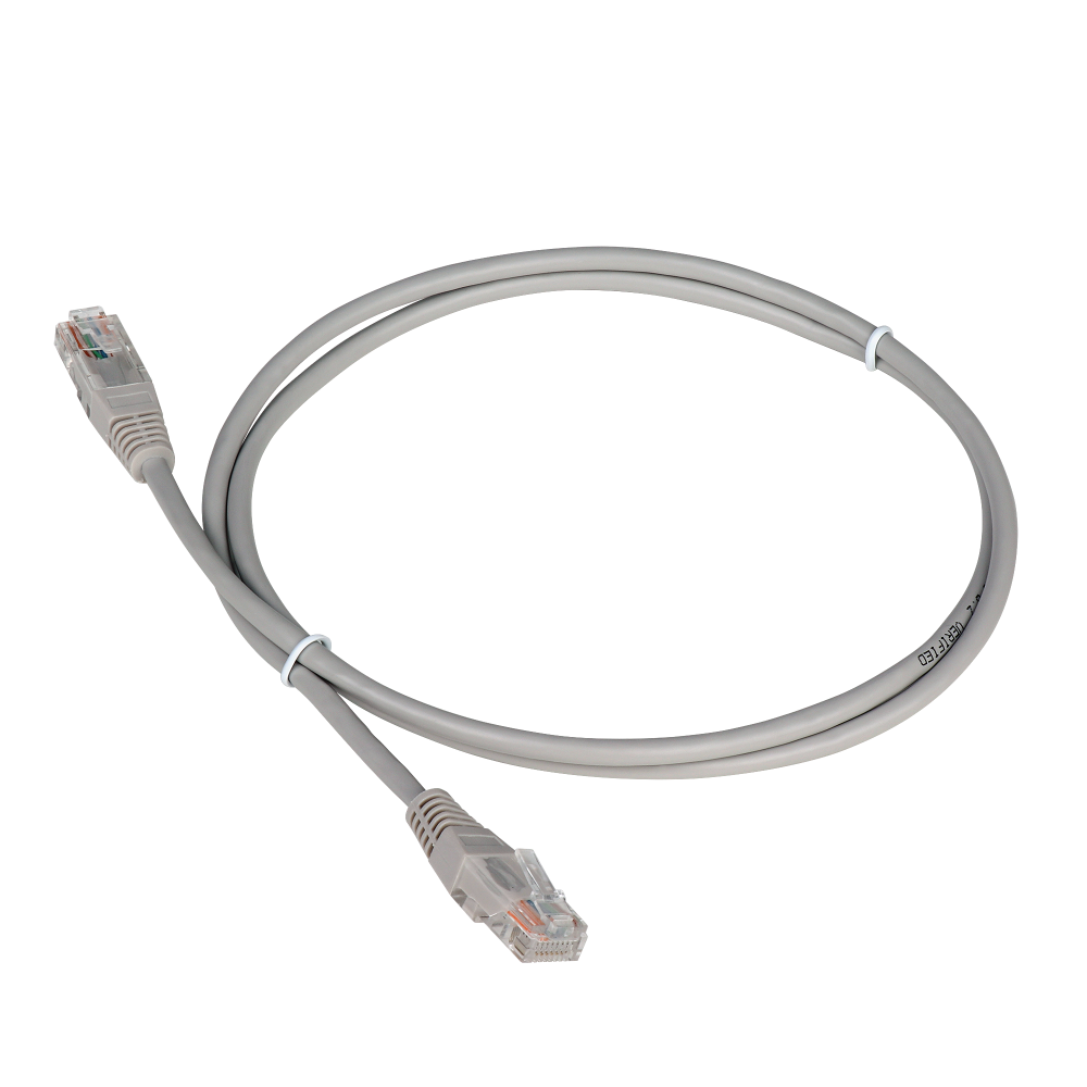 Патч-корд UTP кат.5e, 0.3м, RJ45-RJ45, серый, TWT (TWT-45-45-0.3-GY)