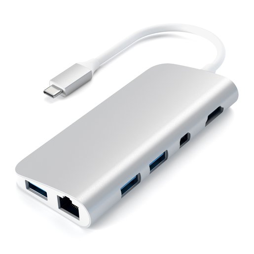 

Концентратор Satechi ST-TCMM8PAS, 3xUSB 3.0, 1xUSB-C, серебристый + Mini DisplayPort, HDMI, RJ45, ST-TCMM8PAS