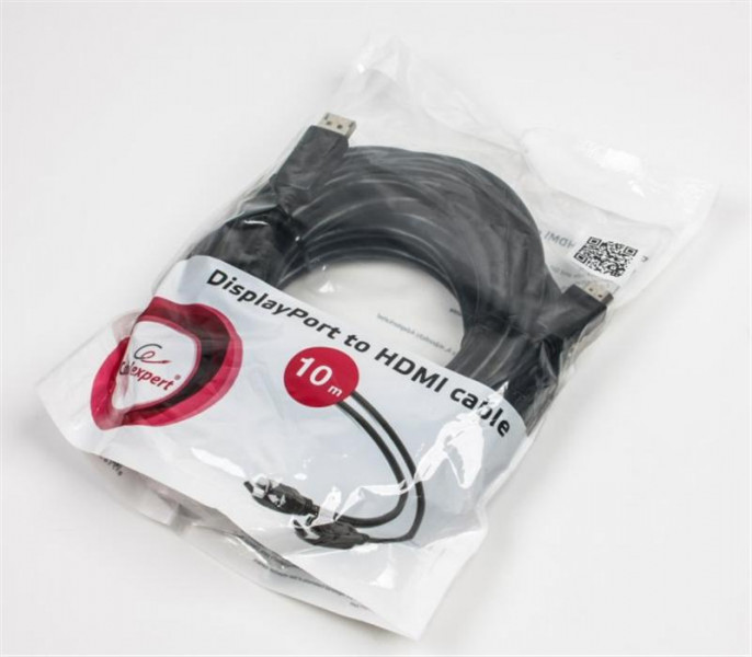 

Кабель DisplayPort(20M)-HDMI(19M), 10 м, черный Gembird/Cablexpert