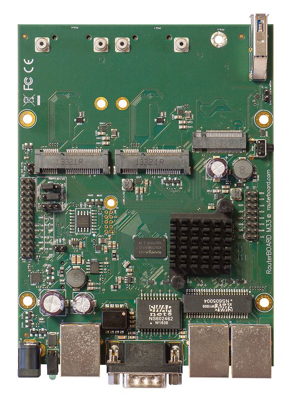 Материнская плата MikroTik RBM33G, Powerful OEM board with three Gigabit LAN and two miniPCIe slots