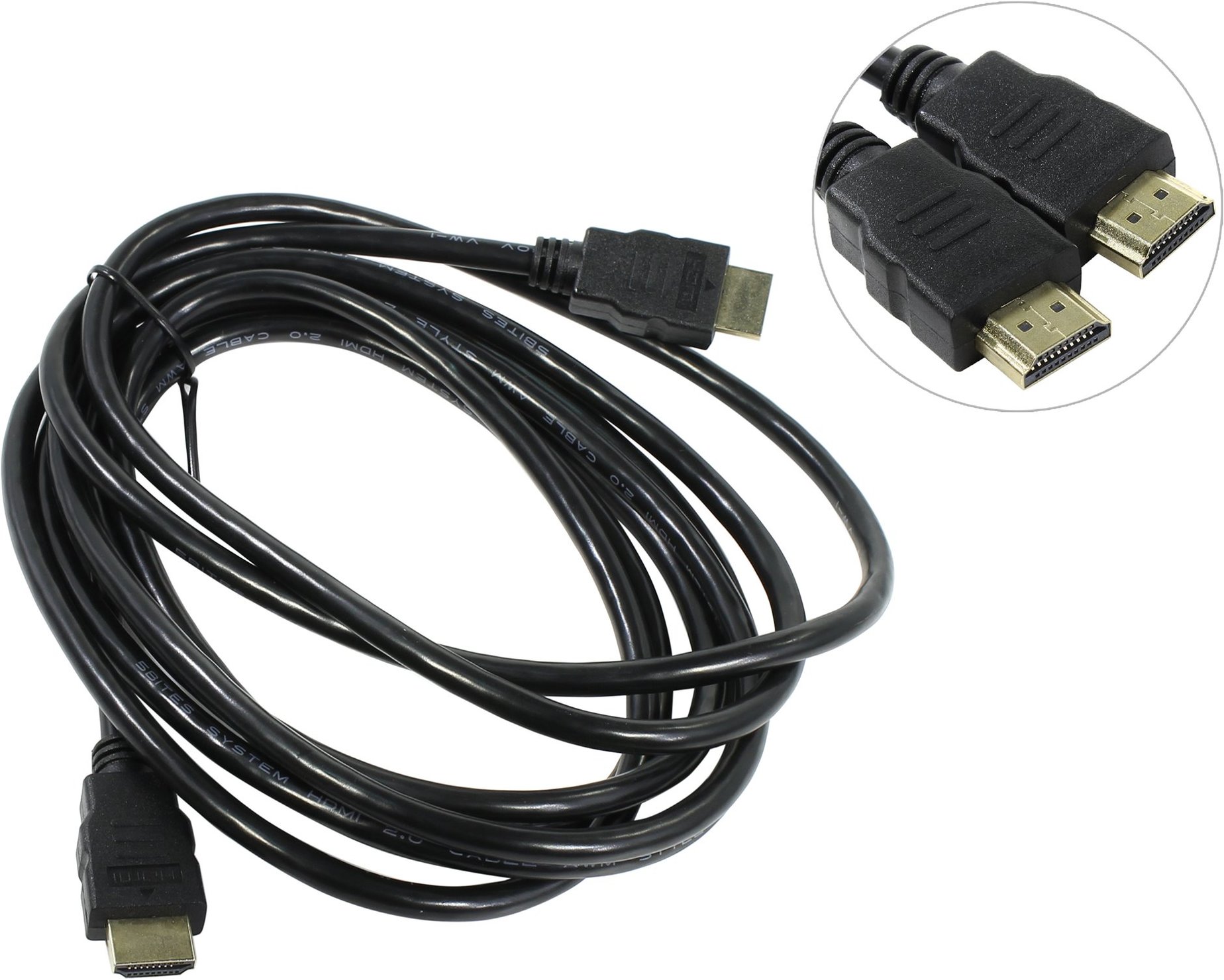 

Кабель HDMI(19M)-HDMI(19M) v2.0, 3 м, черный 5bites