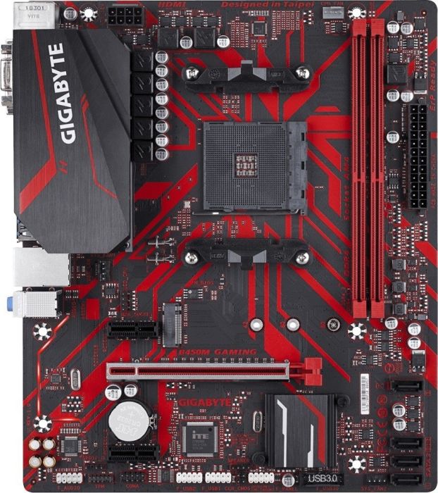 Материнская плата GIGABYTE B450M GAMING, SocketAM4, AMD B450, mATX