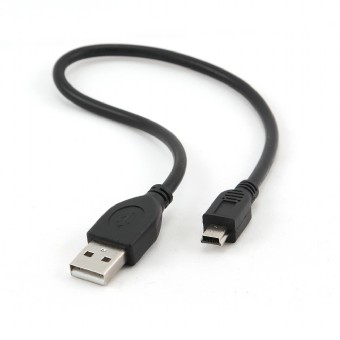 Кабель USB 2.0(Am)-Mini USB 2.0(Bm), 30 см, черный Gembird