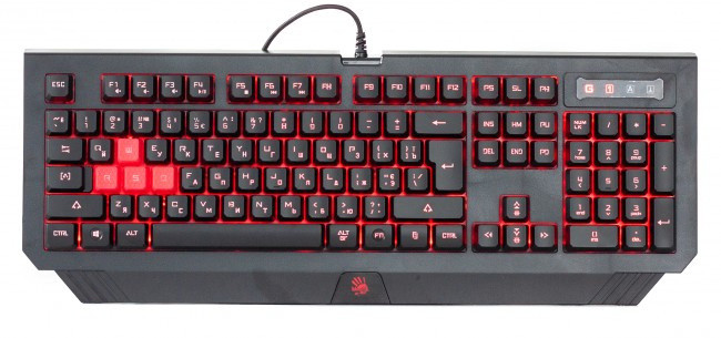 

Клавиатура проводная A4Tech Bloody B125, мембранная, подсветка, USB, черный, Bloody B125