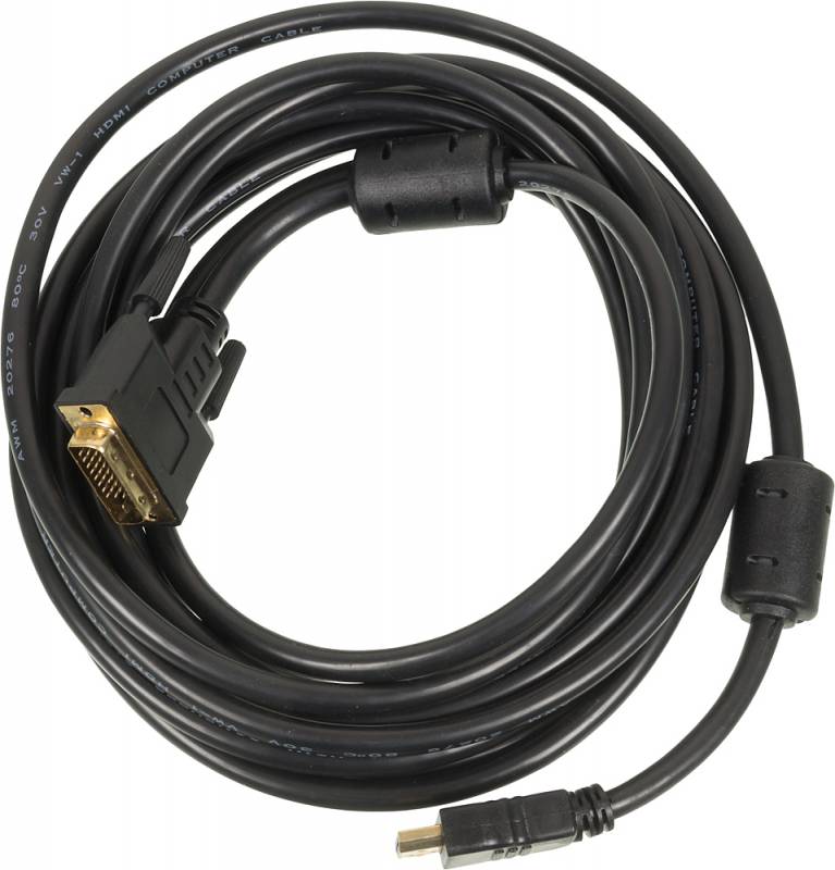 

Кабель DVI-D(M)-HDMI(19M), 5 м, черный Ningbo