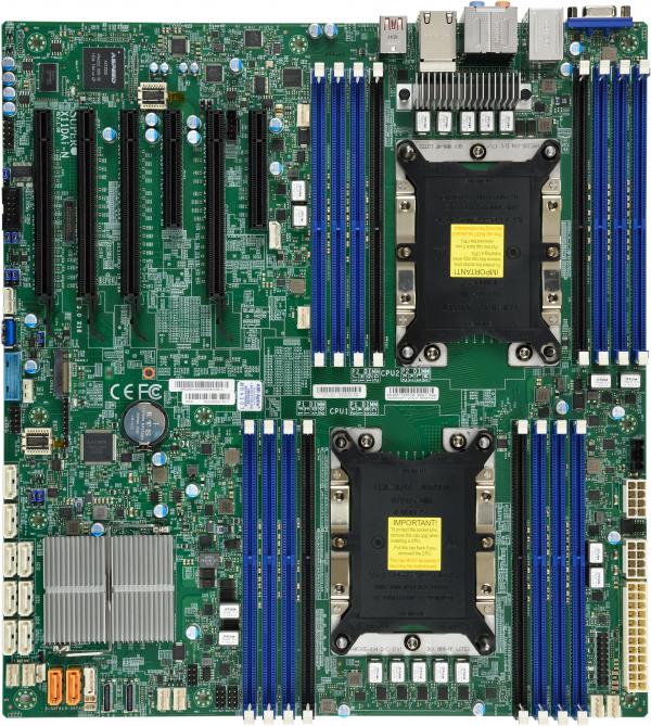 

Материнская плата Supermicro X11DAI-N, 2xSocket3647, iC621, 16xDDR4, 4PCI-Ex16, 2PCI-Ex8, 1xM.2-PCI-E, 10SATA3 RAID 0/1/5/10, 7.1-ch, 2GLAN, 4xUSB 3.0, 2xUSB 3.1, VGA, E-ATX, Retail (MBD-X11DAI-N-O), X11DAI-N