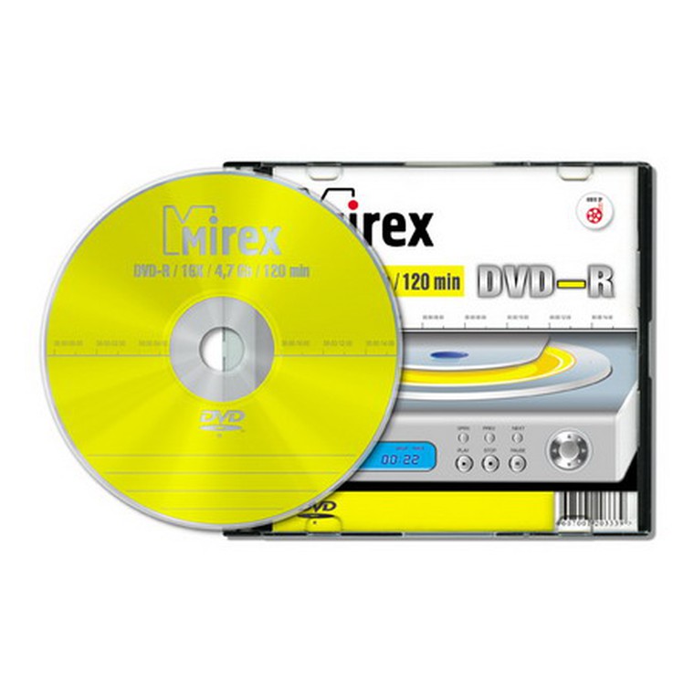 Диск DVD-R 47GB 16x Mirex Slim Case UL130003A1S UL130003A1S1шт 100983396 110₽